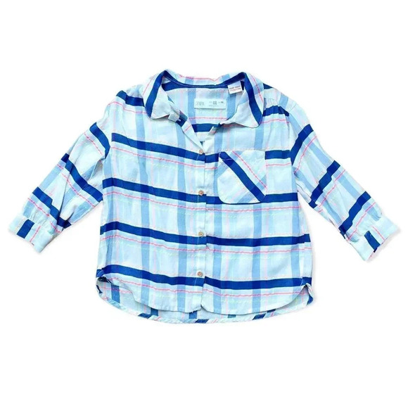Zara | Neon Plaid Button Down Shirt (2-3 yrs) - Picture 1 of 4